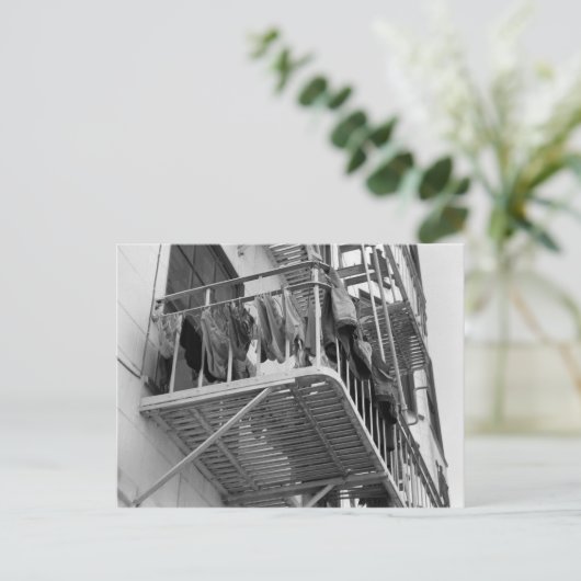 Ondergoed uit naar droog Humor zwart-wit foto Briefkaart (Staand voorkant)