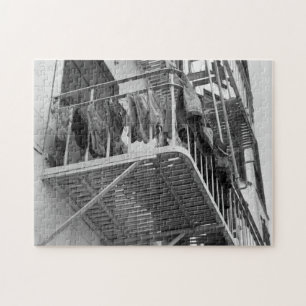 Ondergoed uit naar droog Humor zwart-wit foto Legpuzzel