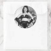 Ondergoedmodel vintage foto ronde sticker (Tas)