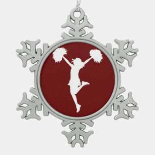 ondergrondse Cheerleader Tin Sneeuwvlok Ornament