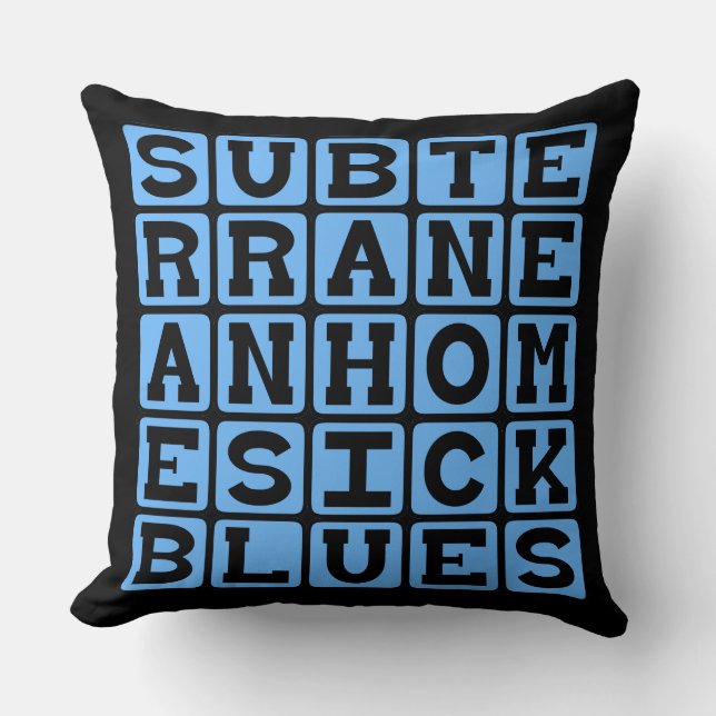 Ondergrondse Heimwee Blues Kussen (Voorkant)