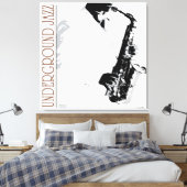 Ondergrondse Jazz Wrapped Canvas Afdruk (Insitu (Slaapkamer))