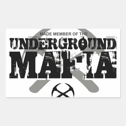 ONDERGRONDSE MAFIA RECHTHOEKIGE STICKER (Voorkant)