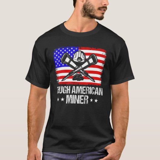 Ondergrondse mijnbouw stevige Amerikaanse Miner Am T-shirt (Voorkant)