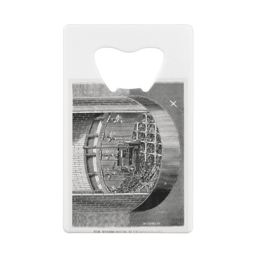 Ondergrondse spoorwegtunneling New York Broadway Creditkaart Flessenopener (Achterkant)