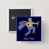 Onderhoud Man Vierkante Button 5,1 Cm (Voorkant /achterkant)