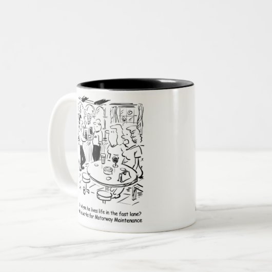 Onderhoud van autosnelwegen - Levensduur in de Fas Tweekleurige Koffiemok (Voorkant links)