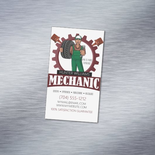 Onderhoud van de motor voor mechanische reparatie  magnetisch visitekaartje (Voorbeeld)