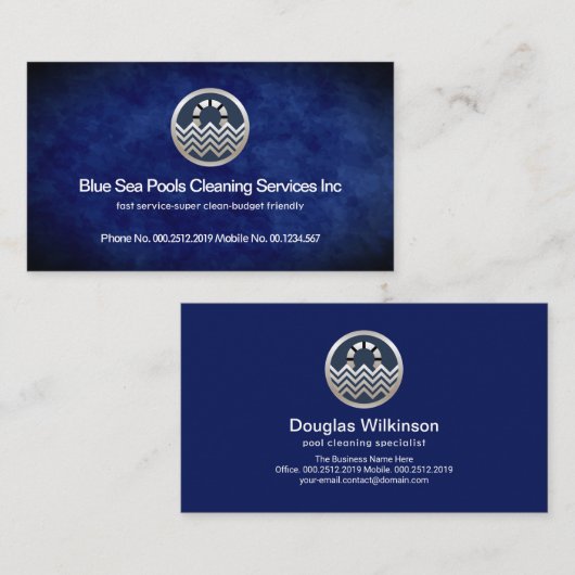 Onderhoud van de wolk van de blauwe watergrap visitekaartje (Voorkant / Achterkant)