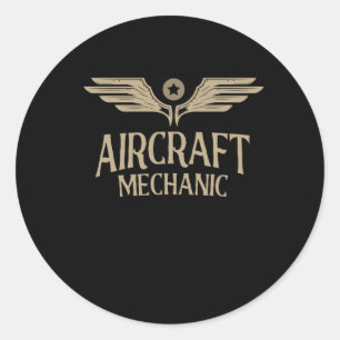Onderhoud van het vliegtuig Mechanic Aviation Airp Ronde Sticker