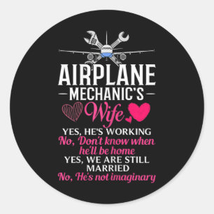 Onderhoud van Vliegtuig van vrouwen Ronde Sticker