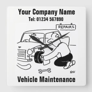 Onderhoud van voertuigen vierkante klok