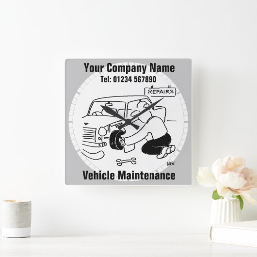 Onderhoud van voertuigen vierkante klok (Huis)