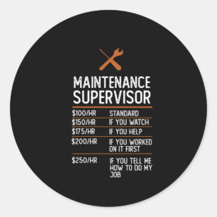 onderhoudsbegeleider grappig job Cadeau Cadeau Ide Ronde Sticker