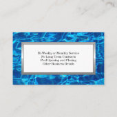 Onderhoudsservice voor het reinigen van zwembaden visitekaartje (Achterkant)
