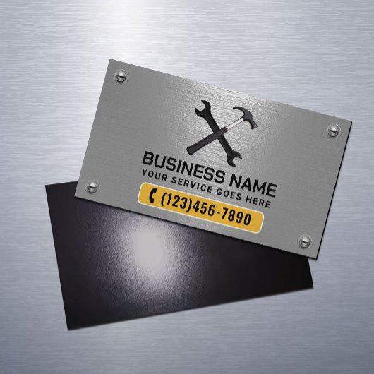 Onderhoudsservice voor reparatie van handyman Faux Magnetisch Visitekaartje