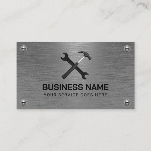 Onderhoudsservice voor reparatie van handyman Faux Visitekaartje (Voorkant)