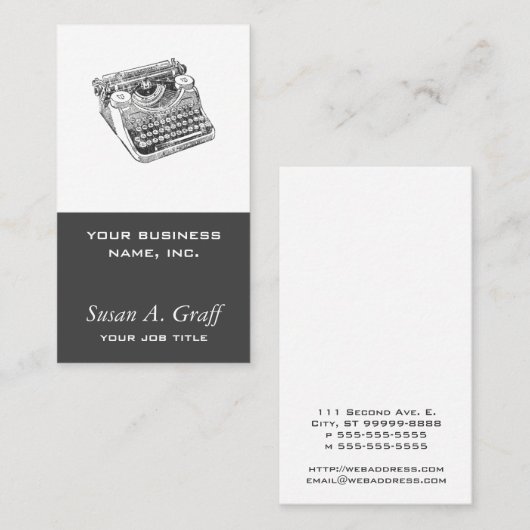  onderhouttypemachine visitekaartje (Voorkant / Achterkant)