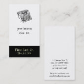  onderhoutverdringerige schrijfmachine visitekaartje (Voorkant / Achterkant)