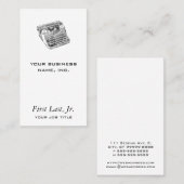  onderhoutverdringerige schrijfmachine visitekaartje (Voorkant / Achterkant)