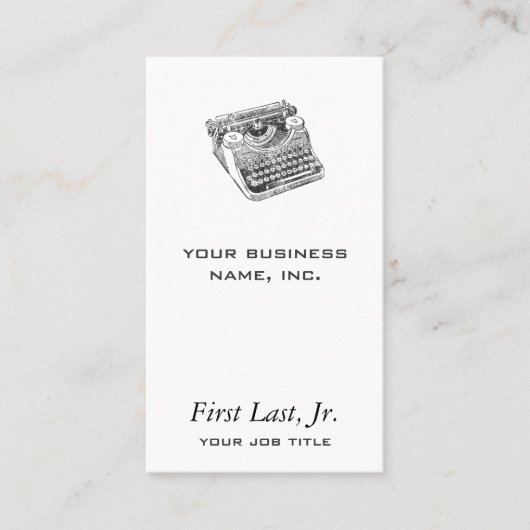  onderhoutverdringerige schrijfmachine visitekaartje (Voorkant)