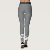 Onderkant drie witte strepen op grijze legende leggings (Achterkant)
