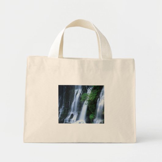 Onderkant van driestukswaterval op een gestripte c mini tote bag (Voorkant)