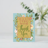 Onderkant van mijn hart Bloemen Dank u Briefkaart (Staand voorkant)