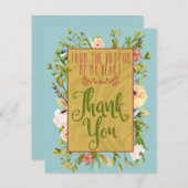 Onderkant van mijn hart Bloemen Dank u kaart (Voorkant / Achterkant)