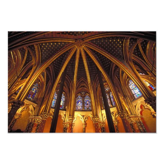 Onderkerk van La Sainte-Chapelle, Parijs, Foto Afdruk (Voorkant)