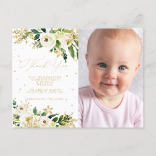 Onderland eerste verjaardag foto dank u briefkaart