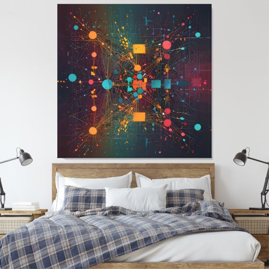 onderling verweven gegevensstromen canvas afdruk (Insitu (Slaapkamer))