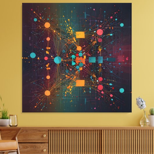 onderling verweven gegevensstromen canvas afdruk (Insitu (Woonkamer))