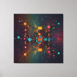 onderling verweven gegevensstromen canvas afdruk