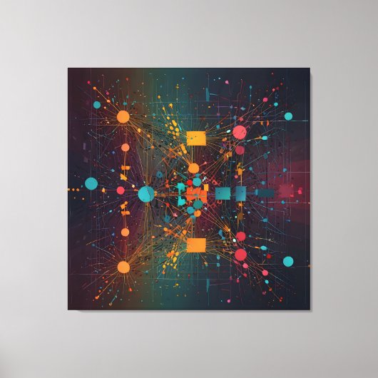 onderling verweven gegevensstromen canvas afdruk (Voorkant)