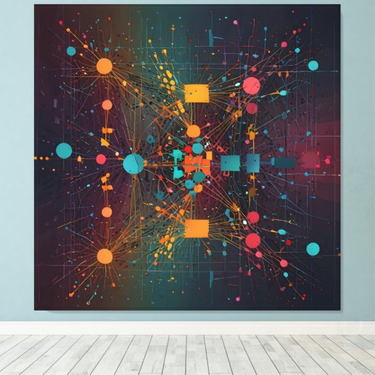 onderling verweven gegevensstromen canvas afdruk (Insitu (Houten vloer))