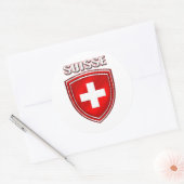 Onderlinge vlag van Zwitserland van het schild van Ronde Sticker (Envelop)