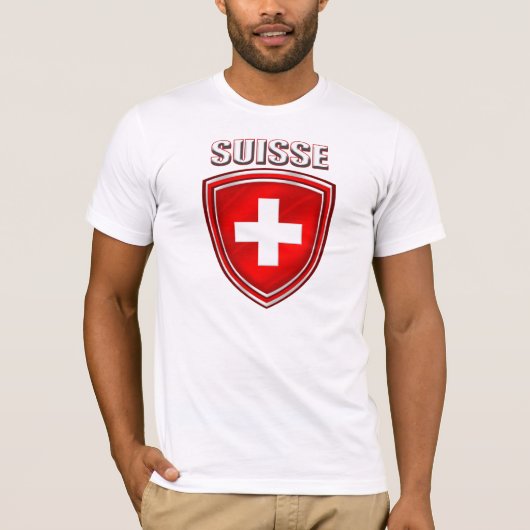 Onderlinge vlag van Zwitserland van het schild van T-shirt (Voorkant)