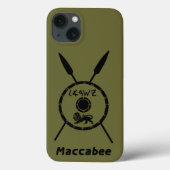 Ondermaats Maccabee-schild en luidsprekers Case-Mate iPhone Case (Achterkant)
