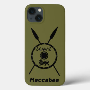 Ondermaats Maccabee-schild en luidsprekers Case-Mate iPhone Case