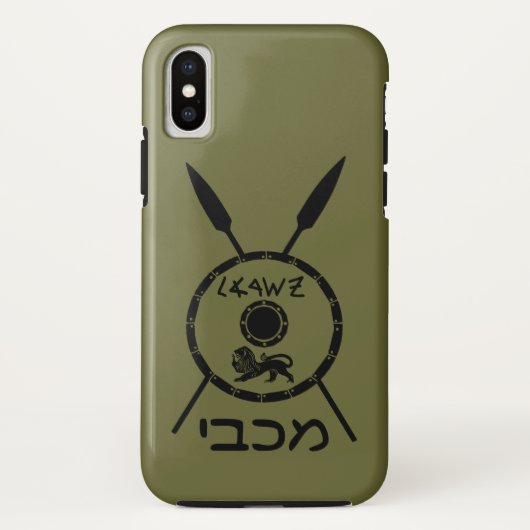 Ondermaats Maccabee-schild en luidsprekers Case-Mate iPhone Case (Achterkant)