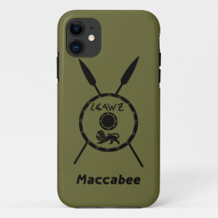 Ondermaats Maccabee-schild en luidsprekers Case-Mate iPhone Case