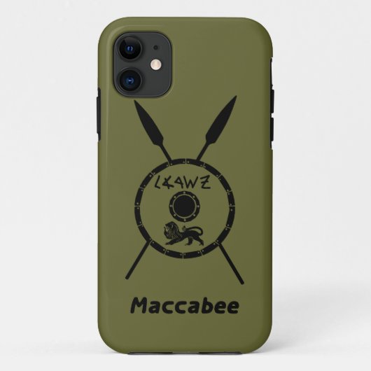Ondermaats Maccabee-schild en luidsprekers Case-Mate iPhone Case (Achterkant)