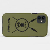 Ondermaats Maccabee-schild en luidsprekers Case-Mate iPhone Case (Achterkant (horizontaal))