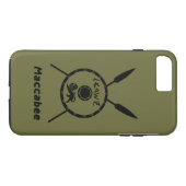 Ondermaats Maccabee-schild en luidsprekers Case-Mate iPhone Case (Achterkant (Horizontaal))