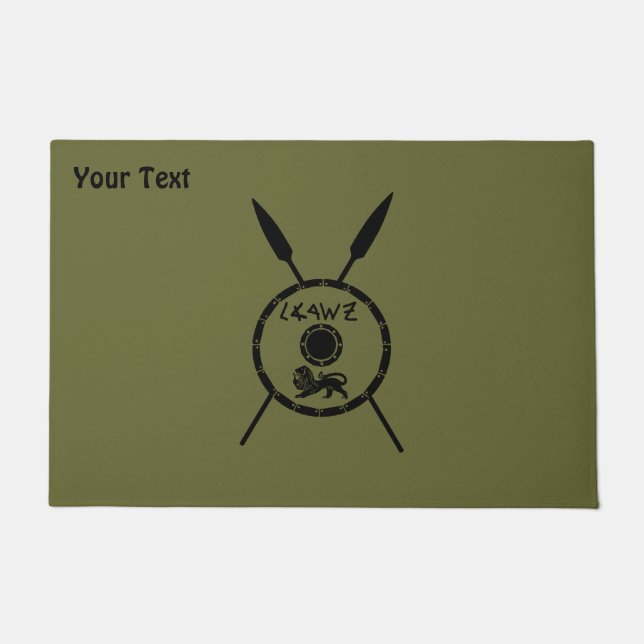 Ondermaats Maccabee-schild en luidsprekers Deurmat (Voorkant)