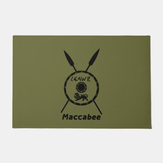 Ondermaats Maccabee-schild en luidsprekers Deurmat (Voorkant)