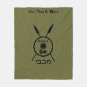 Ondermaats Maccabee-schild en luidsprekers Fleece Deken (Voorkant)