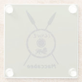 Ondermaats Maccabee-schild en luidsprekers Glazen Onderzetter (Achterkant)
