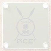 Ondermaats Maccabee-schild en luidsprekers Glazen Onderzetter (Achterkant)